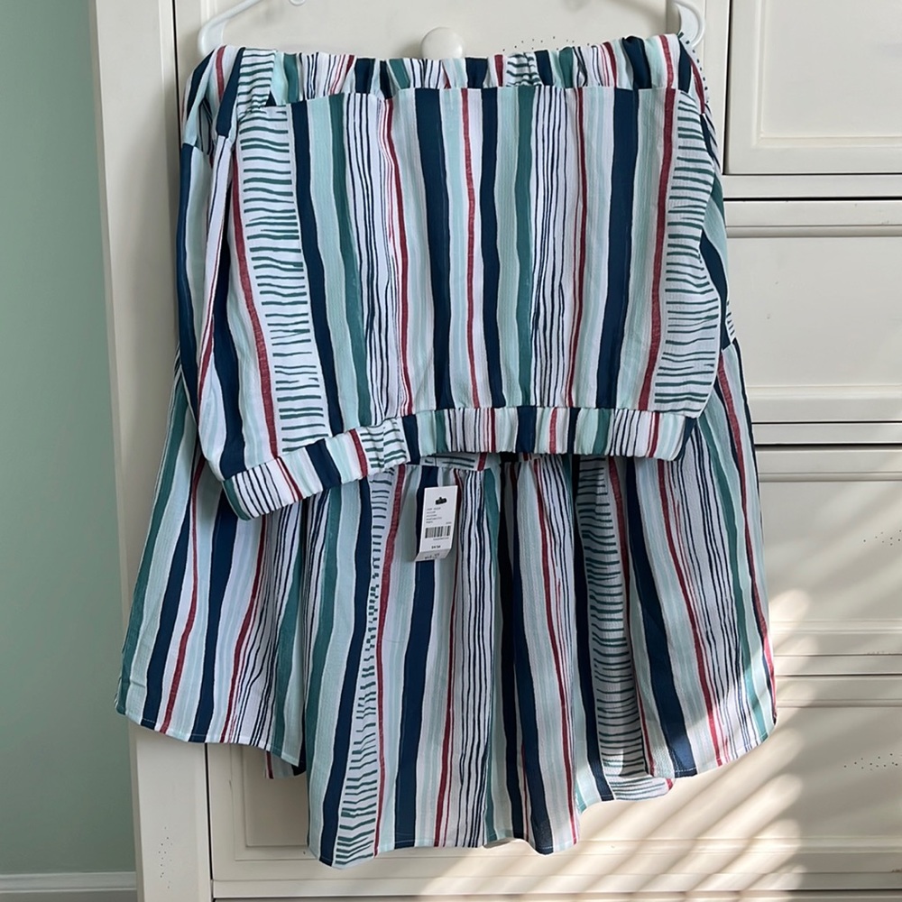 Lane Bryant Multicolor Stripe Maxi Skirt Size 14/16